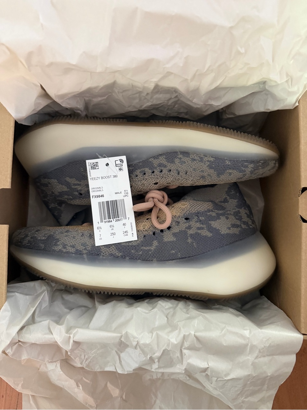 Adidas Yeezy Boost 380 - Misty Reflective - size 7